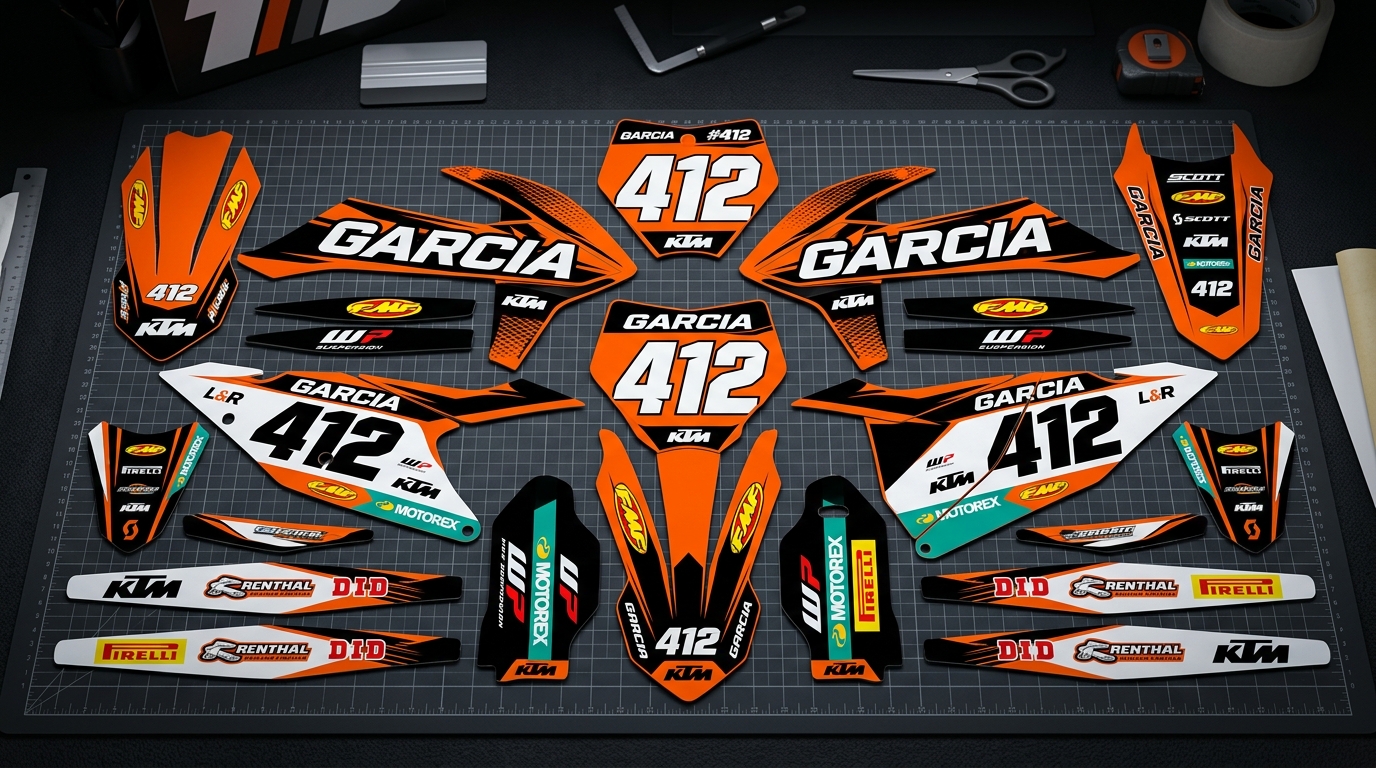 KTM GARCIA INSPIRED Graphics Kit 6 KTM dirt bike graphics kit 202608241529 Motocross Graphics Boondocks Decals