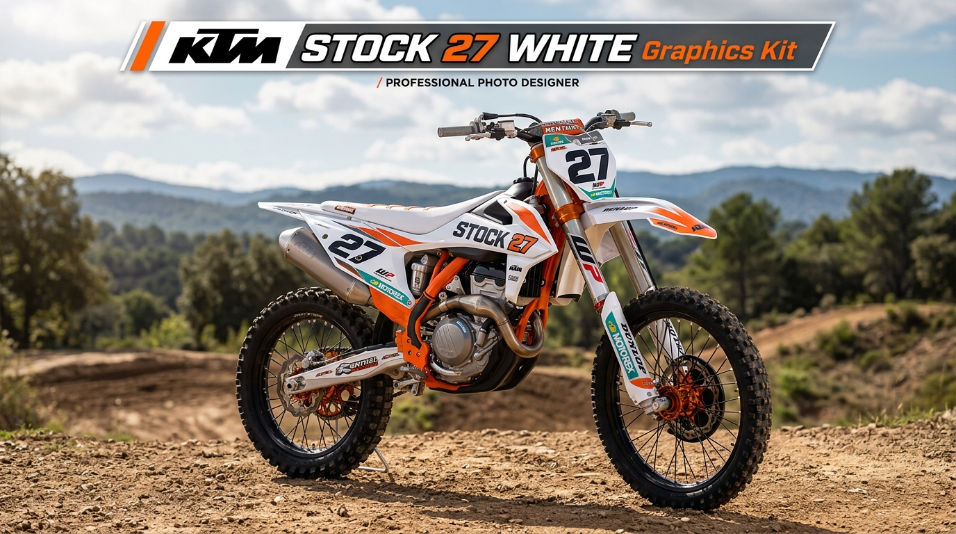 KTM stock white graphics kit 202608171111 1 Motocross Graphics Boondocks Decals