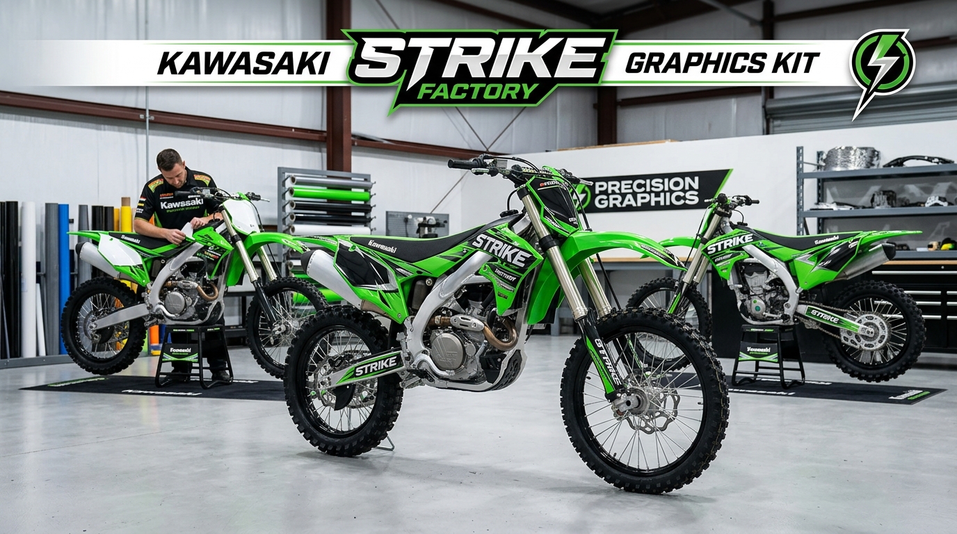 Kawasaki STRIKE graphics kit cre… 202608310938 Motocross Graphics Boondocks Decals