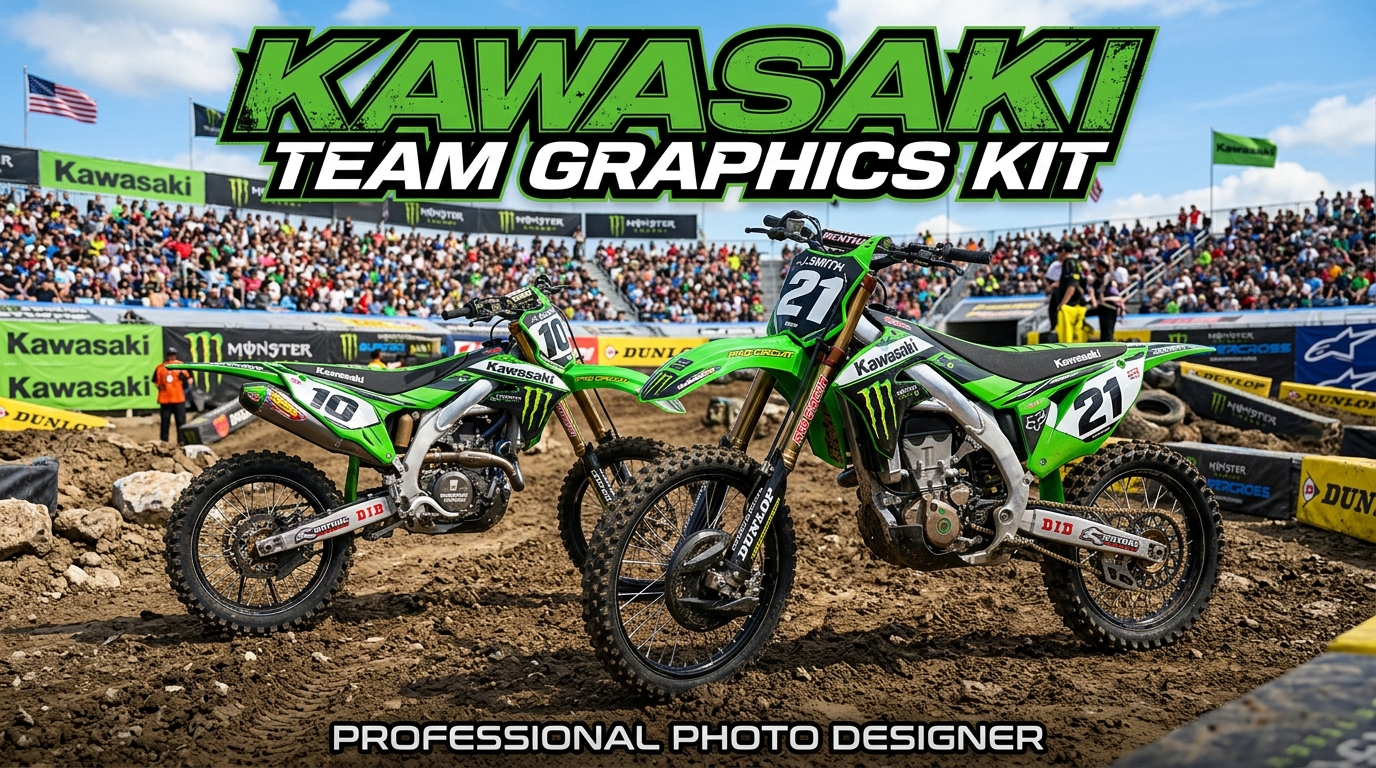 Kawasaki TEAM Graphics Kit 202608101110 1 Motocross Graphics Boondocks Decals