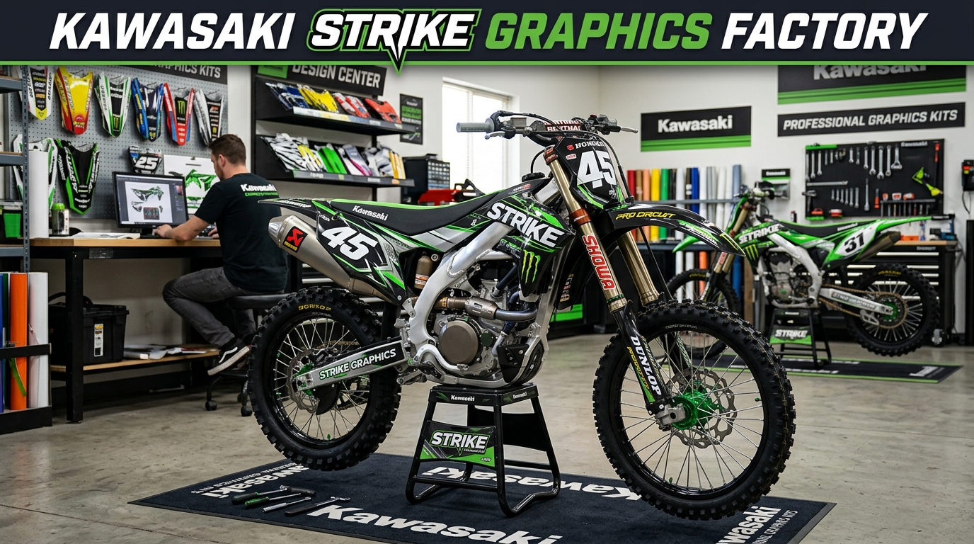 Kawasaki graphics kit dirt bike 202608310938 Motocross Graphics Boondocks Decals