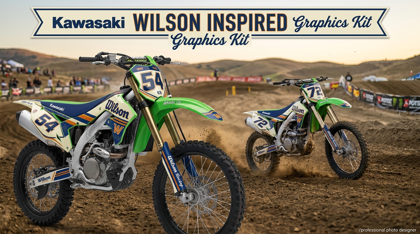 Kawasaki graphics kit dirt bike 202608310957 Motocross Graphics Boondocks Decals