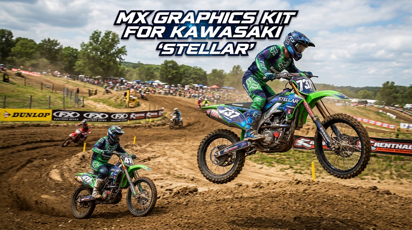 MX Graphics Kit for Kawasaki 202608311000 Motocross Graphics Boondocks Decals