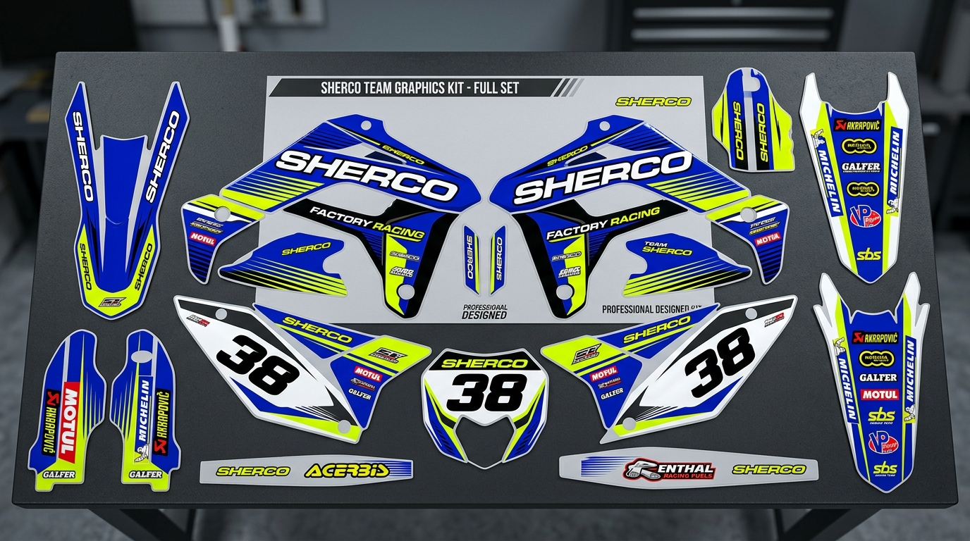 Sherco TEAM Graphics Kit 4 Sherco TEAM Graphics Kit decals 202608031131 1 Motocross Graphics Boondocks Decals