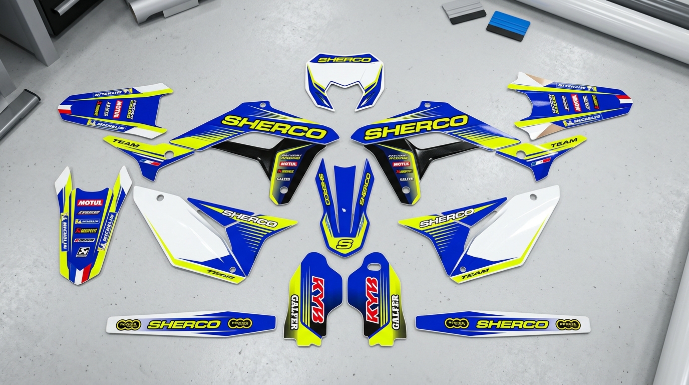 Sherco TEAM Graphics Kit 3 Sherco TEAM Graphics Kit decals 202608031131 Motocross Graphics Boondocks Decals