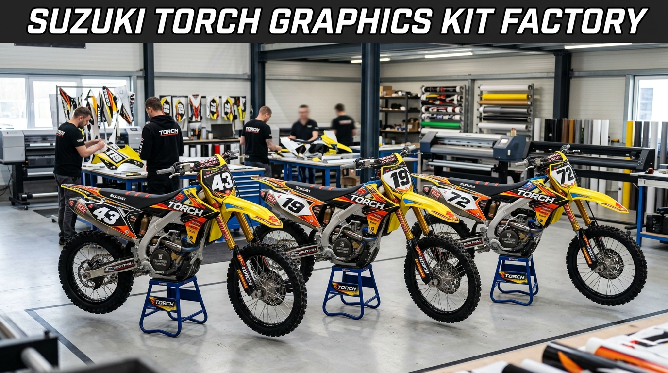 Suzuki TORCH Graphics Kit Factory 202608241436 Motocross Graphics Boondocks Decals