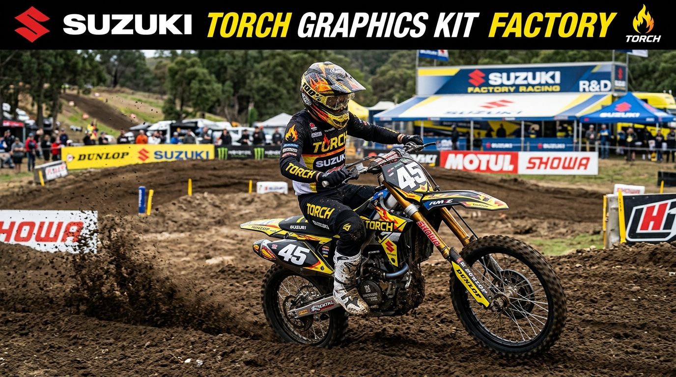 Suzuki TORCH graphics kit creation 202608241436 Motocross Graphics Boondocks Decals