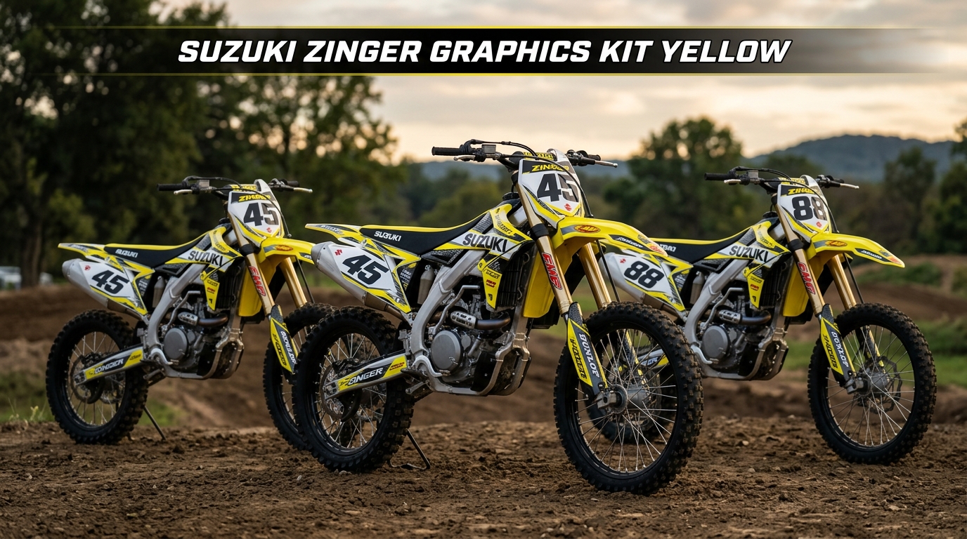 Suzuki ZINGER Graphics Kit Yellow 202608311011 Motocross Graphics Boondocks Decals