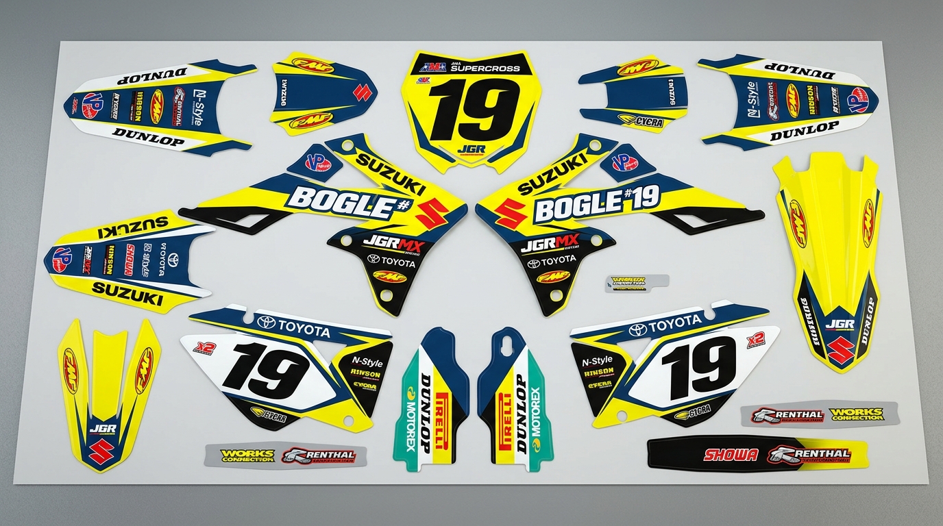 Suzuki BOGLE INSPIRED Graphics Kit 6 Suzuki dirt bike graphics kit 202608311008 2 Motocross Graphics Boondocks Decals