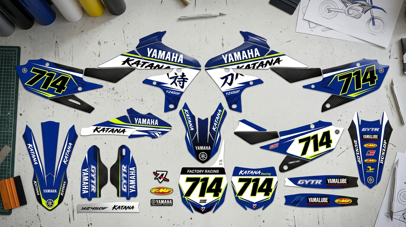 Yamaha KATANA Graphics Kit 3 Yamaha KATANA graphics kit decals 202608311005 Motocross Graphics Boondocks Decals