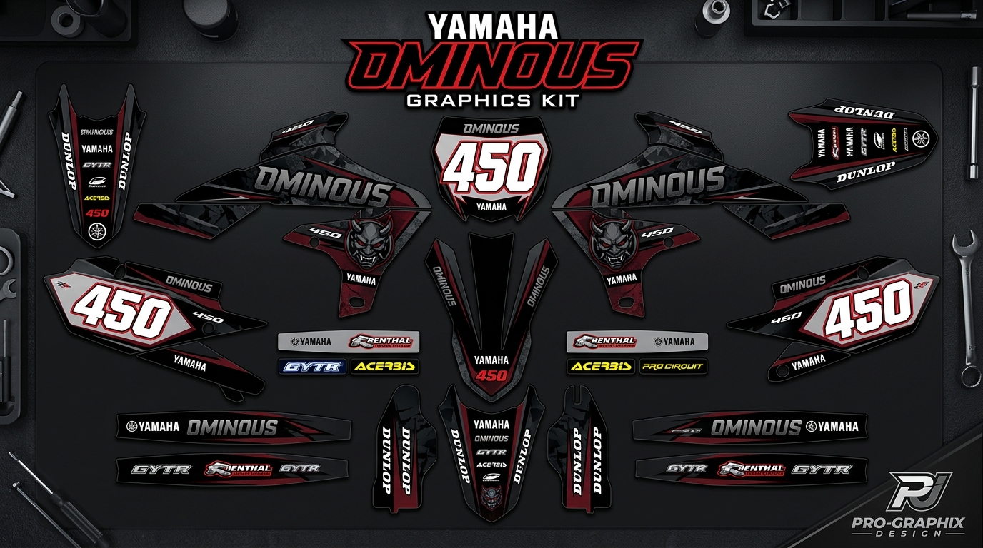 Yamaha OMINOUS Graphics Kit 5 Yamaha dirt bike decals 202608241522 Motocross Graphics Boondocks Decals