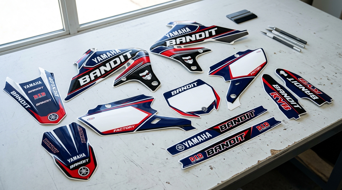 Yamaha BANDIT Graphics Kit Factory 6 Yamaha dirt bike graphics kit 202608241427 2 Motocross Graphics Boondocks Decals