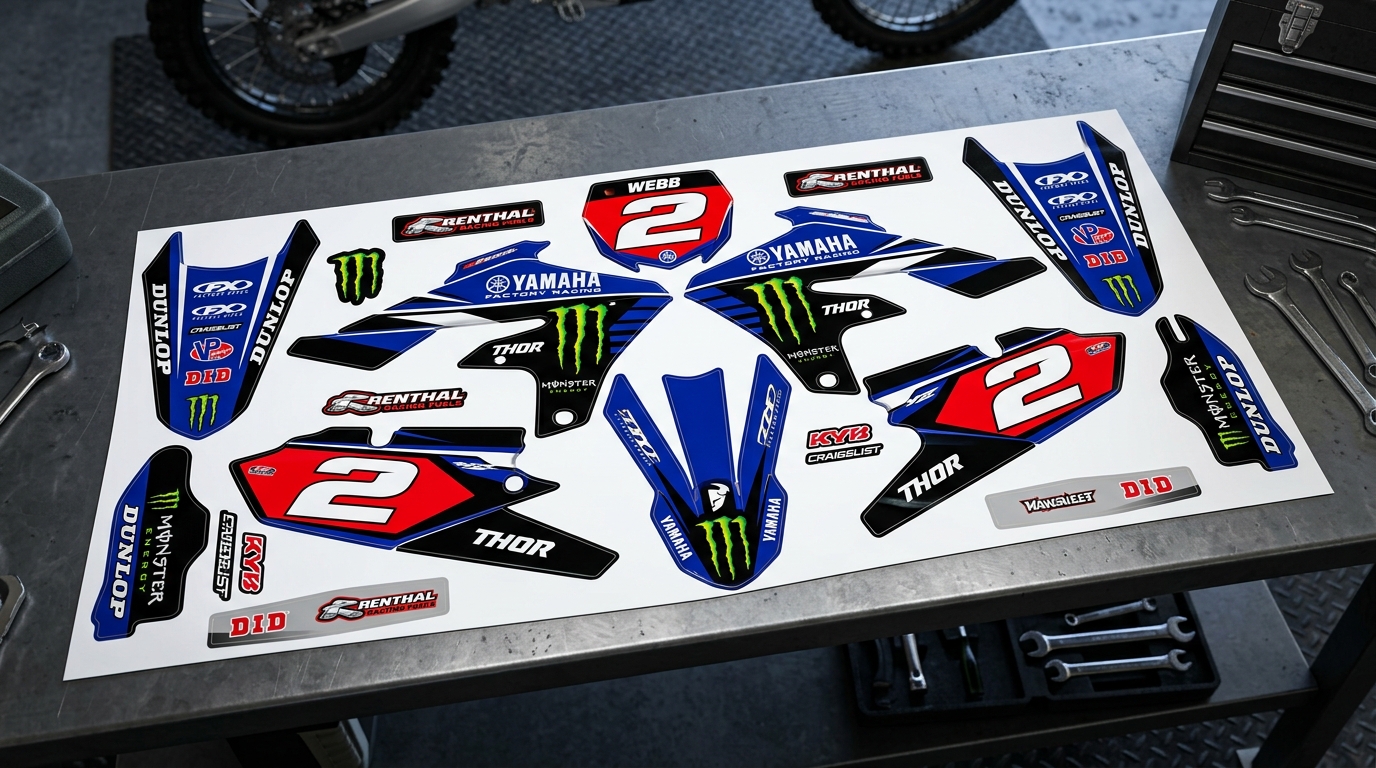 Yamaha WEBB INSPIRED Graphics Kit 4 Yamaha dirt bike graphics kit 202608241458 1 Motocross Graphics Boondocks Decals