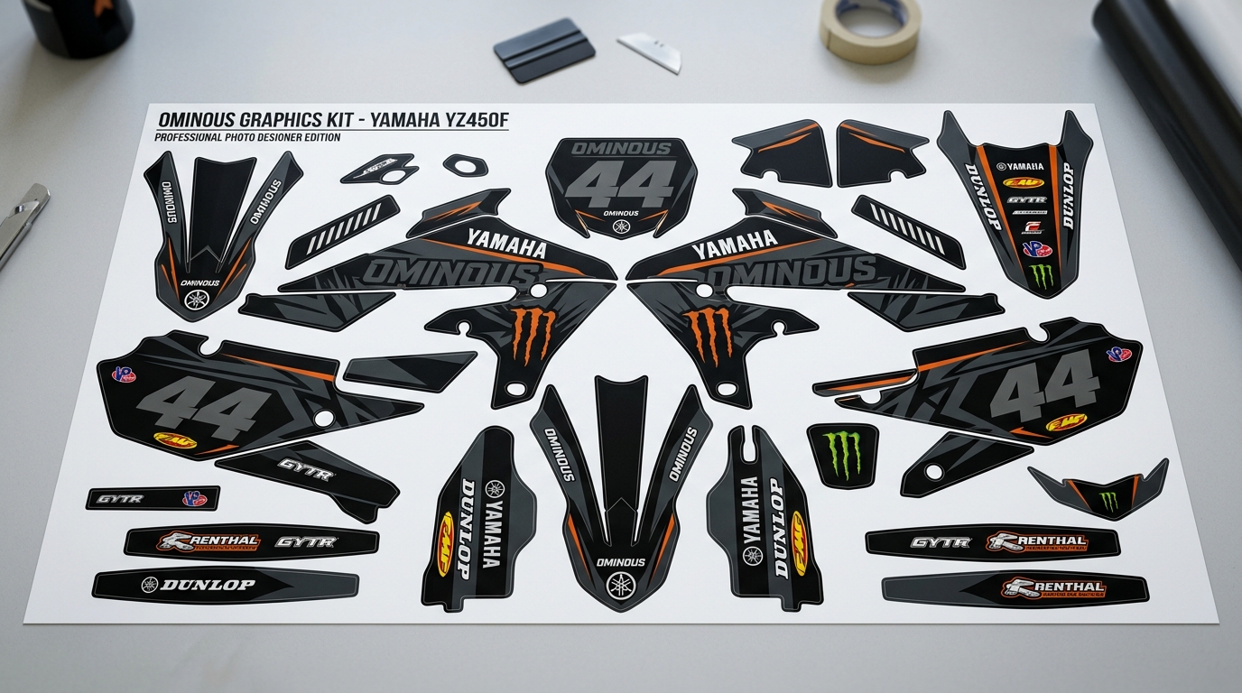 Yamaha OMINOUS Graphics Kit 3 Yamaha dirt bike graphics kit 202608241521 Motocross Graphics Boondocks Decals